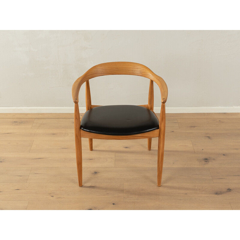 Vintage armchair in ash and leather by Illum Wikkelsø for Niels Eilersen, Denmark 1950