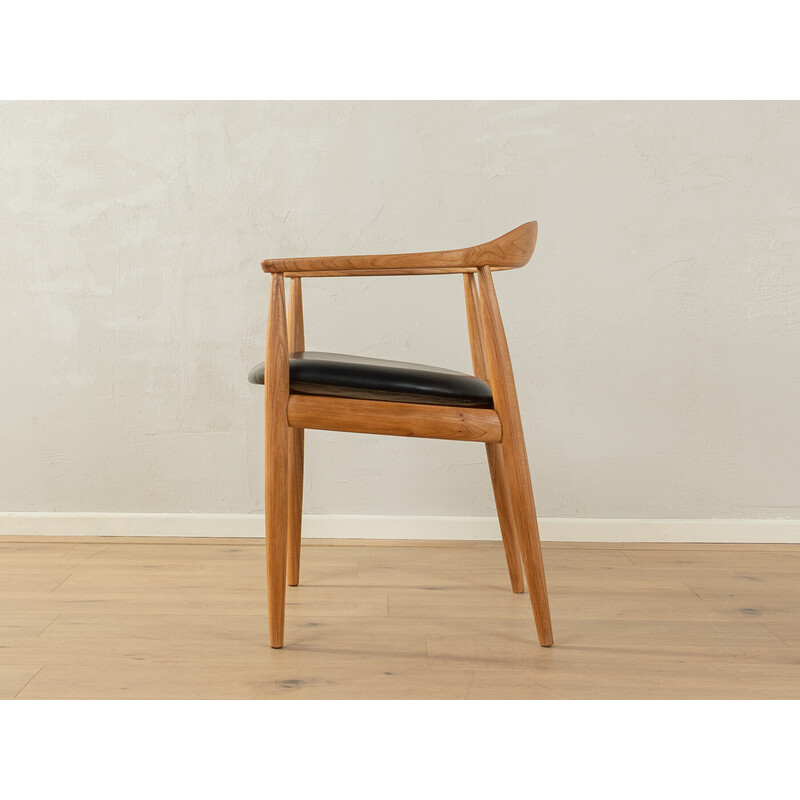 Vintage armchair in ash and leather by Illum Wikkelsø for Niels Eilersen, Denmark 1950