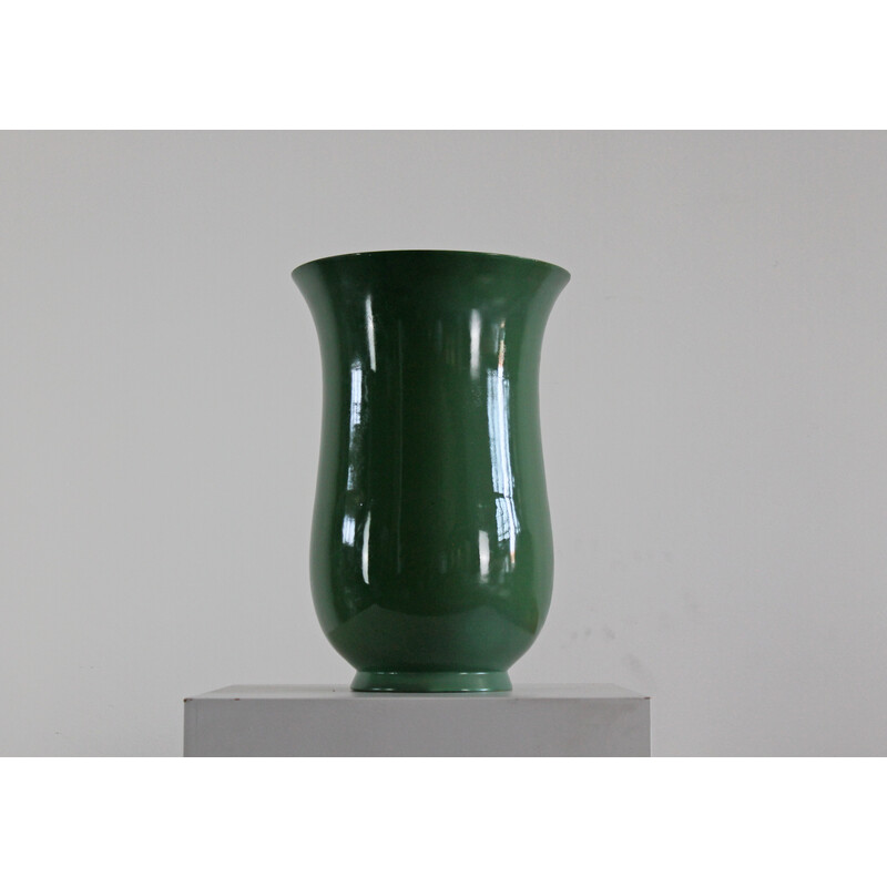 Vase vintage en céramique verte de Gio Ponti pour Richard Ginori, Italie 1930