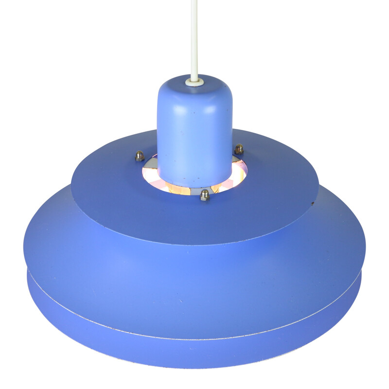 Danish blue hanging lamp produced by Horn Lighting - 1960s