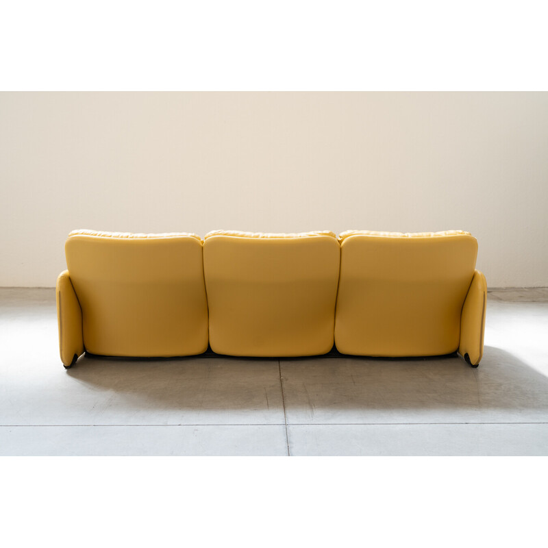 Vintage yellow leather seating set by Ammannati and Vitelli for Brunati, Italy 1970