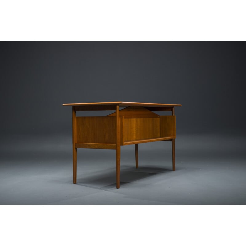 Vintage teak desk by Gunnar Nielsen for Tibergaard, Denmark 1960