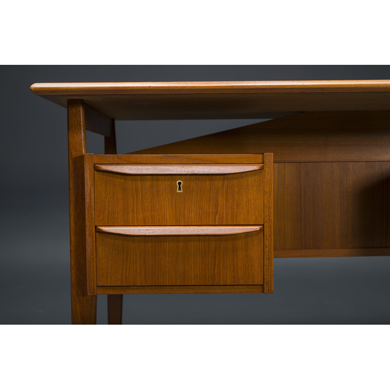 Vintage teak desk by Gunnar Nielsen for Tibergaard, Denmark 1960