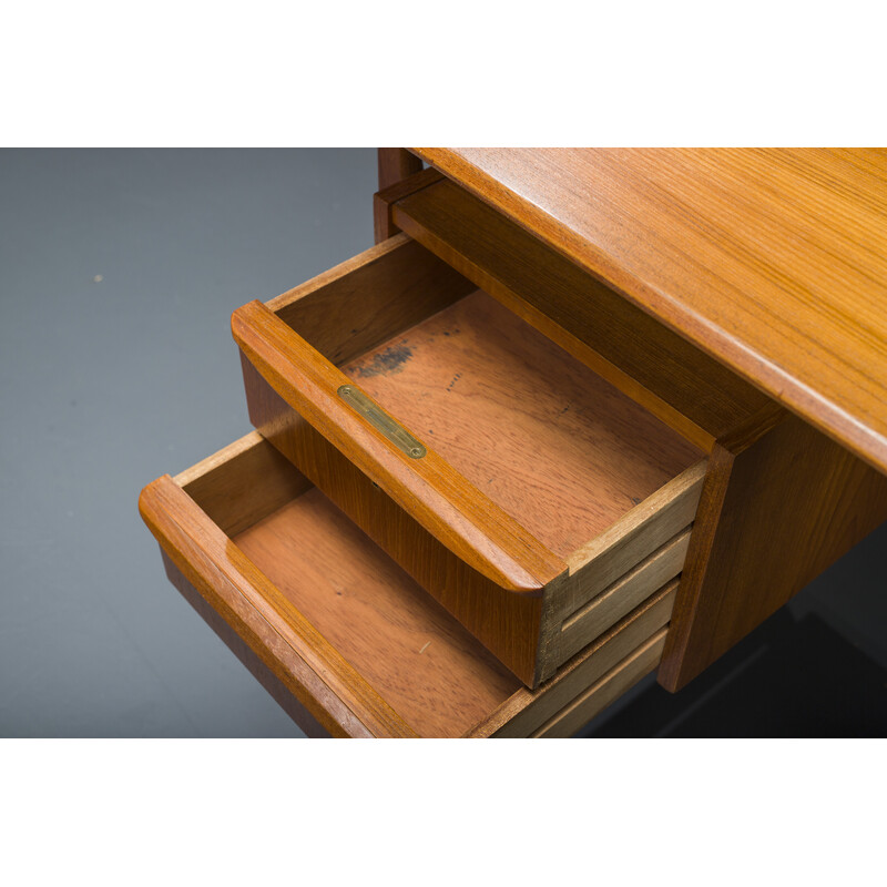 Vintage teak desk by Gunnar Nielsen for Tibergaard, Denmark 1960