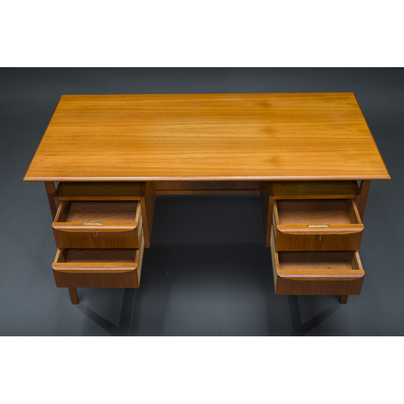 Vintage teak desk by Gunnar Nielsen for Tibergaard, Denmark 1960