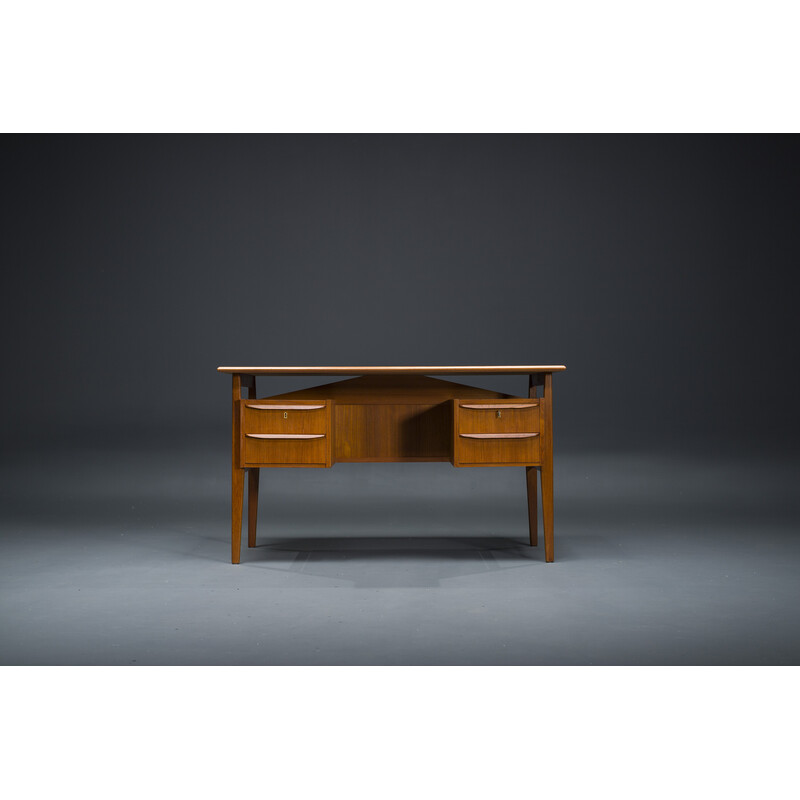 Vintage teak desk by Gunnar Nielsen for Tibergaard, Denmark 1960