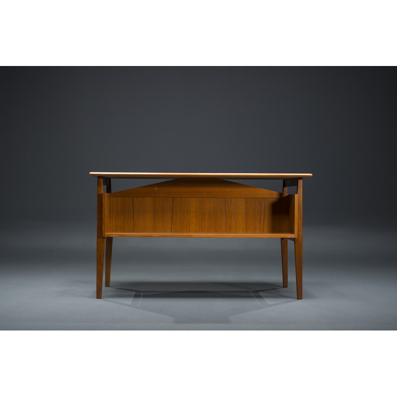 Vintage teak desk by Gunnar Nielsen for Tibergaard, Denmark 1960