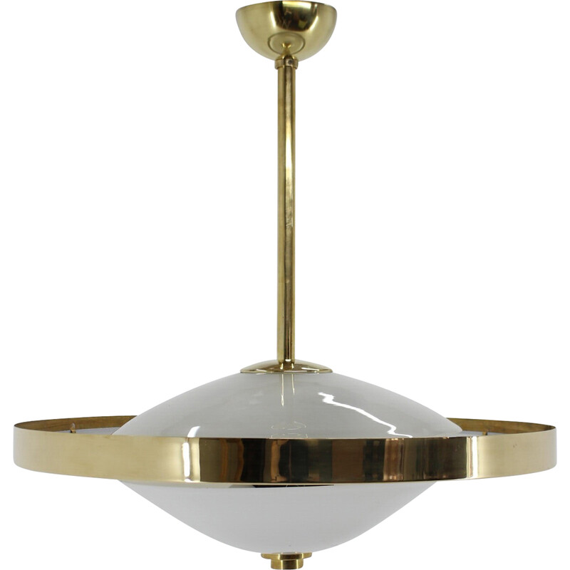 Vintage brass chandelier by Franta Anyz for Ias, 1930