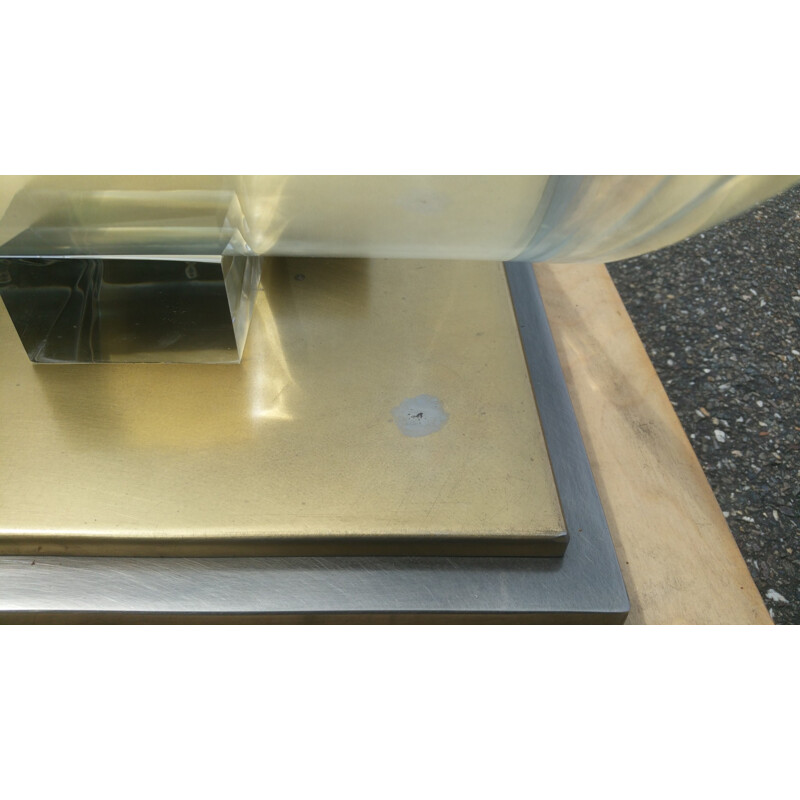 Plexigas and brass coffee table  by Hollis Jones for Belgo Chrom  - 1970s