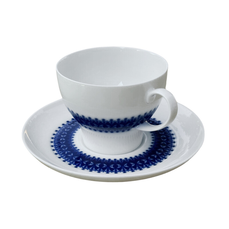 Vintage porcelain cup and saucer by Tapio Wirkkali, Germany 1970