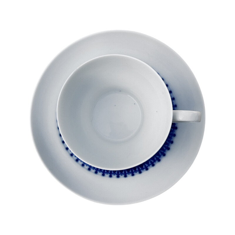 Vintage porcelain cup and saucer by Tapio Wirkkali, Germany 1970