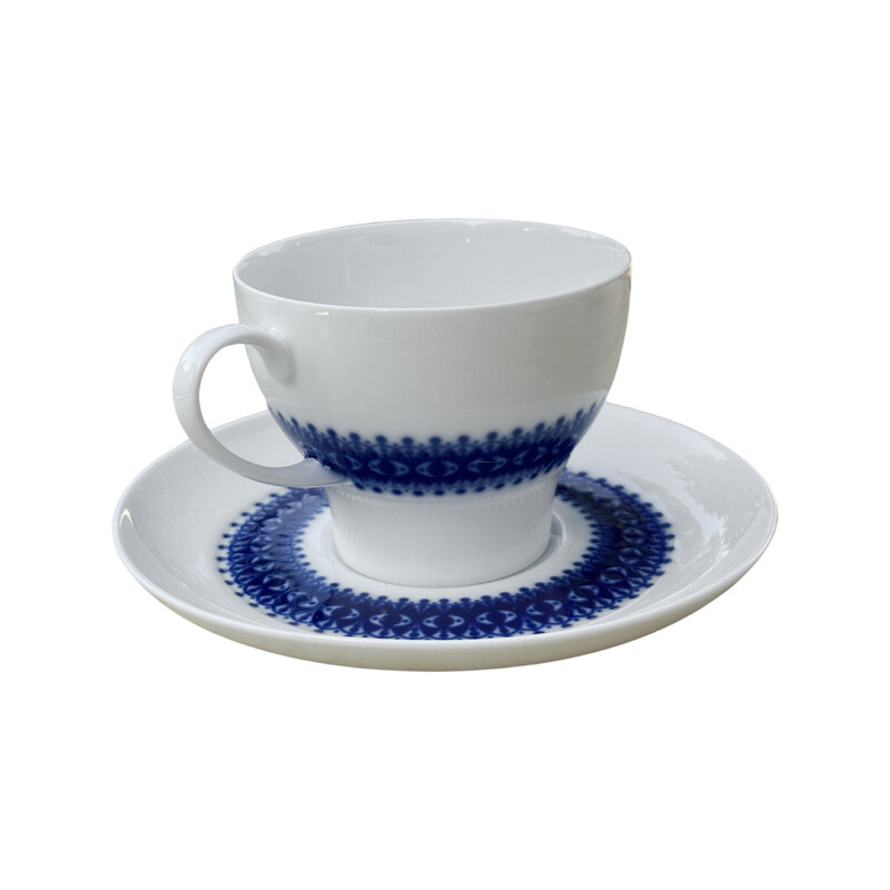 Vintage porcelain cup and saucer by Tapio Wirkkali, Germany 1970