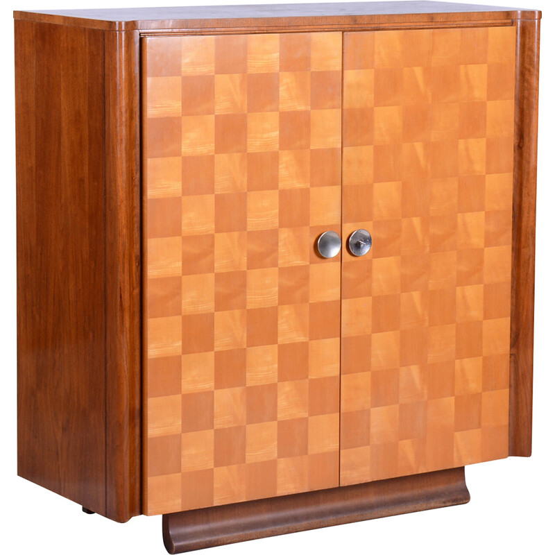 Vintage Art Deco cabinet in maple and walnut by J. Halabala for Up Zavody, Czechoslovakia 1930