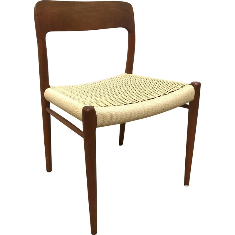 Model 75 Danish teak chair by Niels Moller for J.L. Møllers Møbelfabrik - 1950s