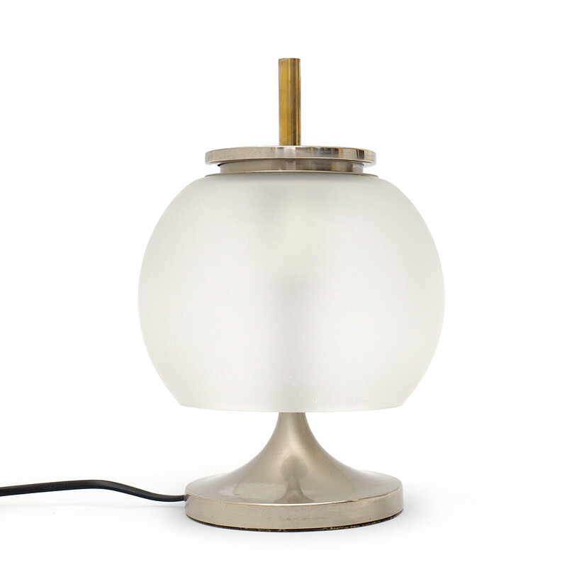 Lampe de table vintage "Chi" en laiton et verre par Emma Gismondi pour Artemide, Italie 1960