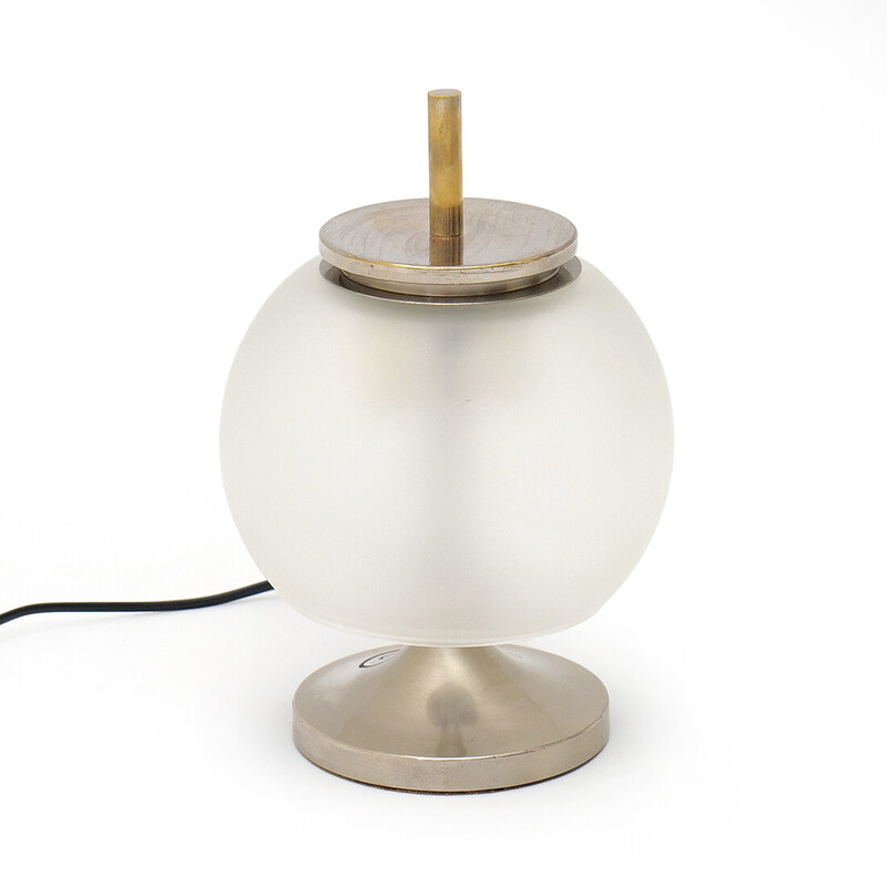 Lampe de table vintage "Chi" en laiton et verre par Emma Gismondi pour Artemide, Italie 1960