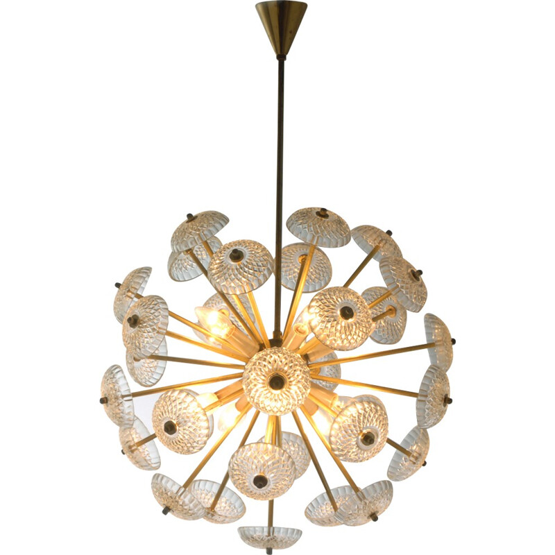 Dandelion Sputnik Chandelier, Czechoslovakia - 1970s