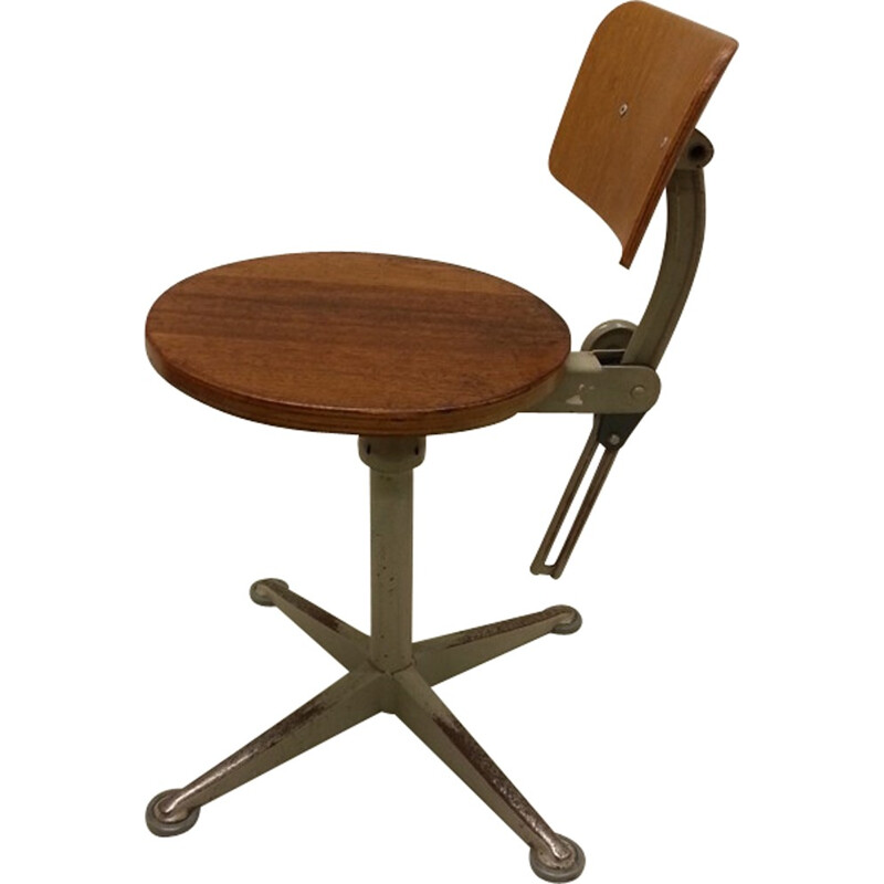 Adjustable industrial swivel chair - 1960s