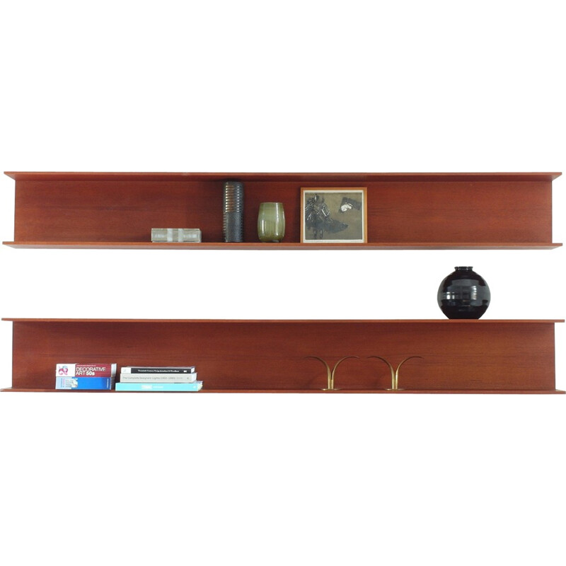 Pair of teak wall shelves by Walter Wirz for Wilhelm Renz, Germany - 1960s