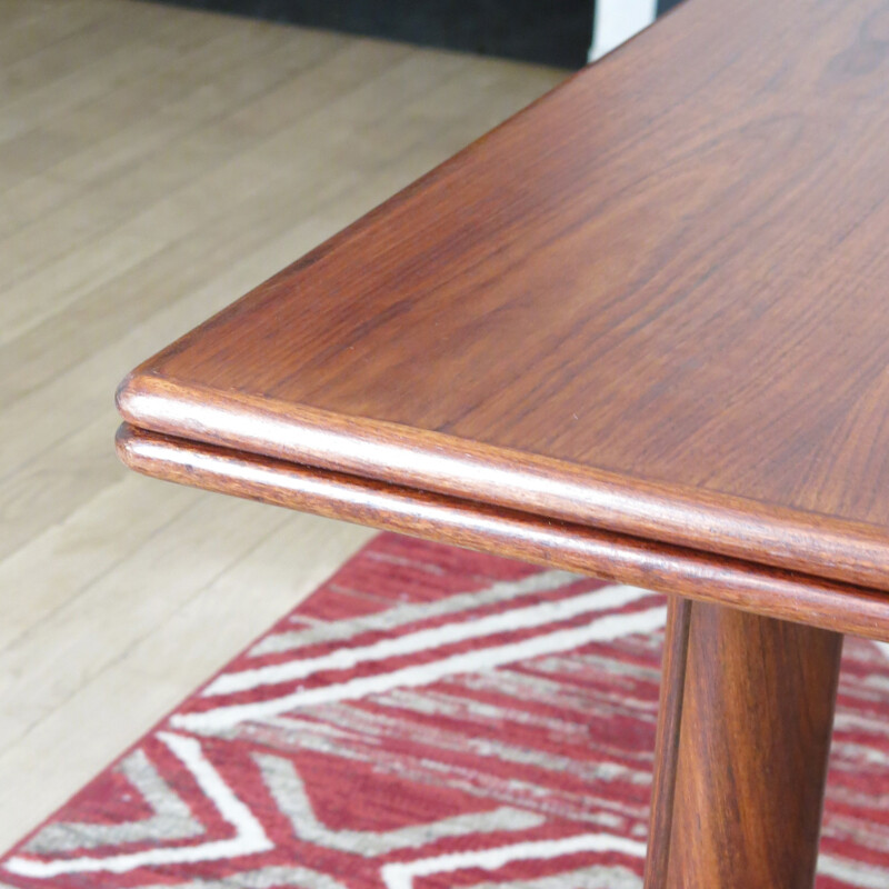 Dining table in rosewood with extension, system in 'throttle' - 1980s