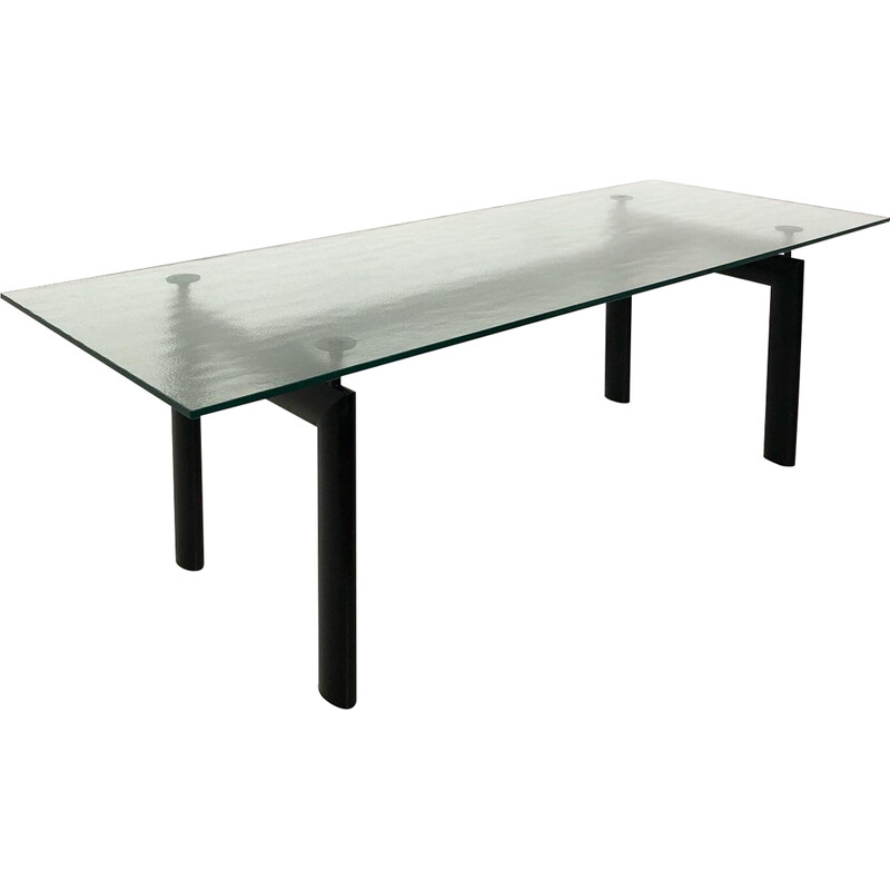Vintage steel and glass table by Le Corbusier, Charlotte Perriand and Pierre Jeanneret for Cassina, 1929