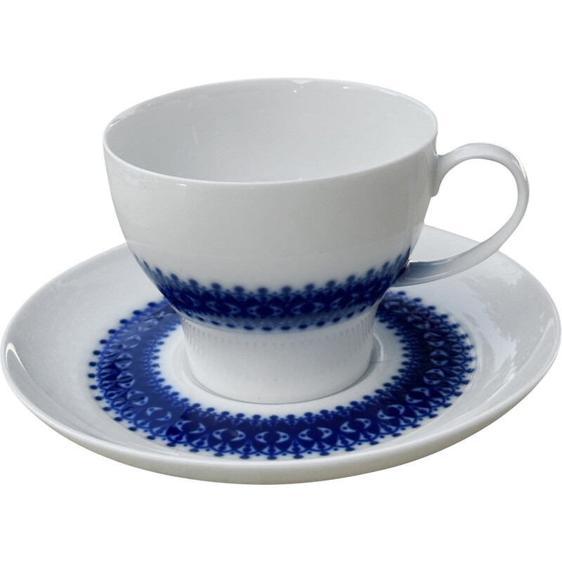 Vintage porcelain cup and saucer by Tapio Wirkkali, Germany 1970