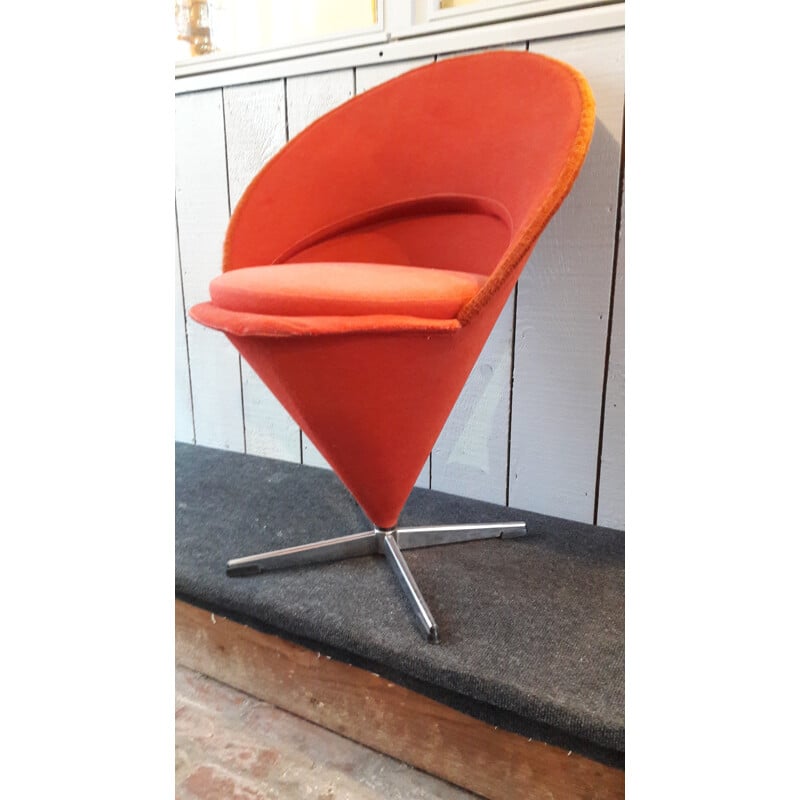 Red "Cone" chair by Verner Panton - 1950s