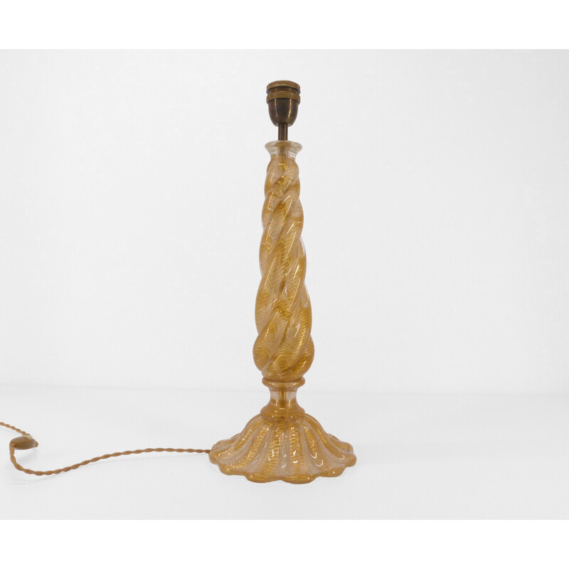 Pied de lampe vintage par Barovier Toso, 1960