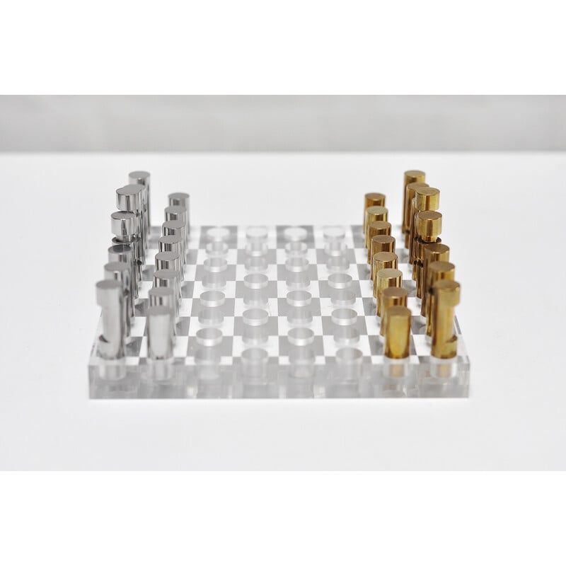 Plexiglass Tabuleiro de Xadrez Moderno Branco ou Preto