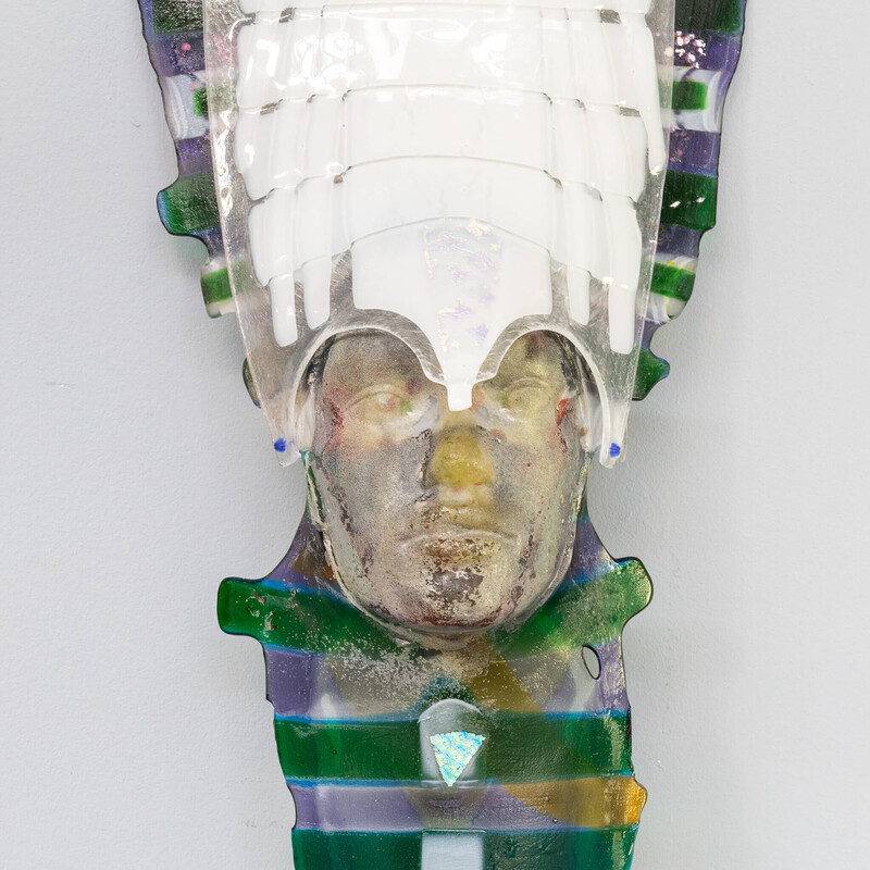 Maschera in vetro policromo vintage di Hans Janssen, Paesi Bassi
