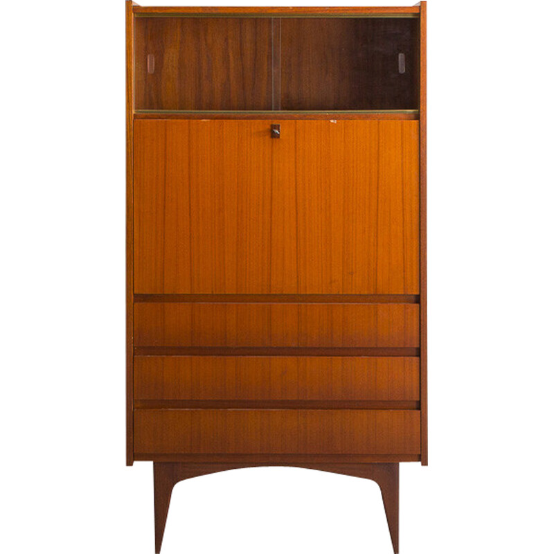 Vintage teak secretary with 3 drawers, 1960