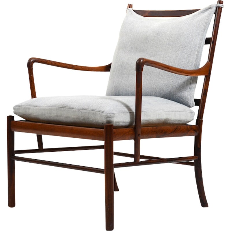 Vintage colonial Pj-149 wooden armchair by Ole Wanscher for P. Jeppesen, 1949