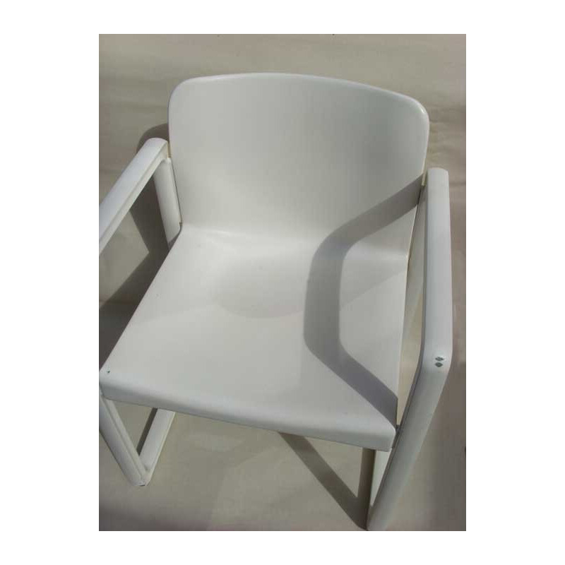 Set of 6 white chairs, Just MEYER - 1970s