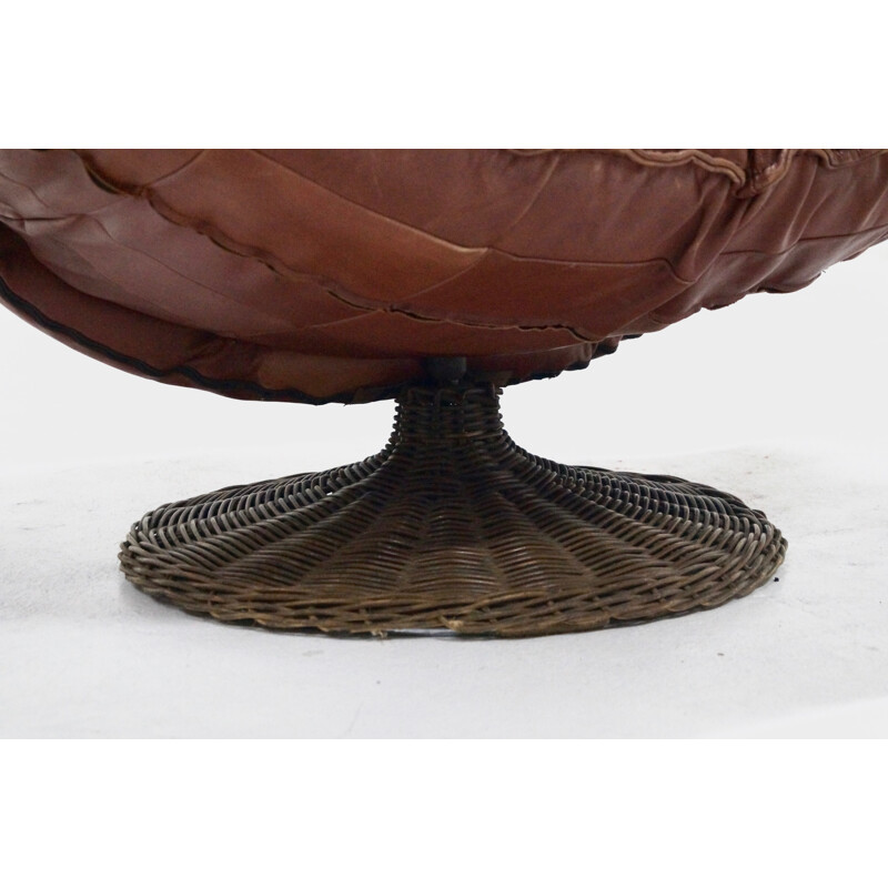 Brown easy chair in leather model Wammes by Gerard Van Den Berg for Montis - 1970s