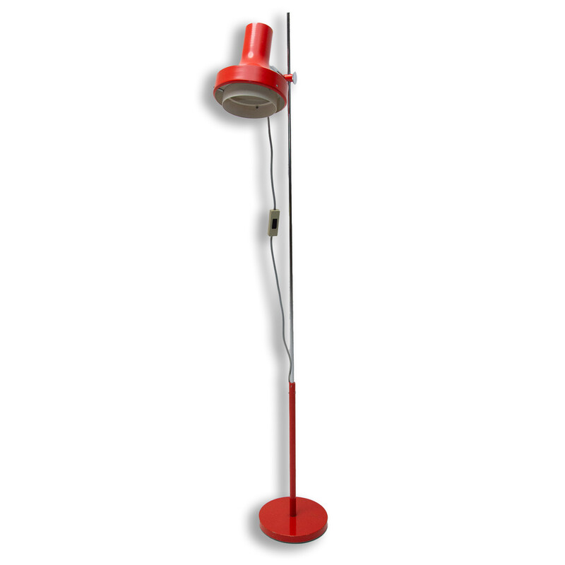 Vintage aluminum and chrome floor lamp by Josef Hůrka, Czechoslovakia 1970