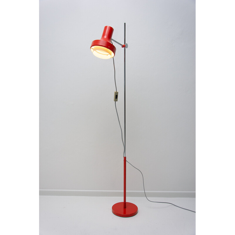 Vintage aluminum and chrome floor lamp by Josef Hůrka, Czechoslovakia 1970