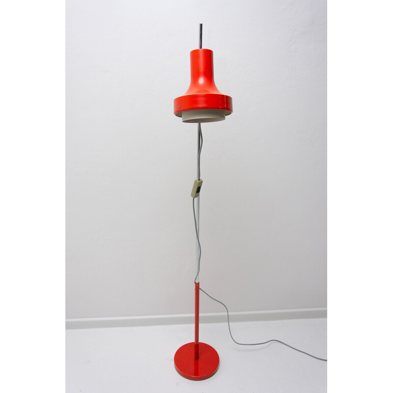 Vintage aluminum and chrome floor lamp by Josef Hůrka, Czechoslovakia 1970