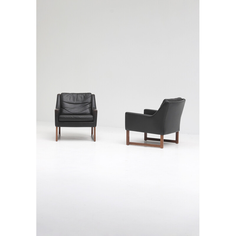 Pair of vintage leather armchairs by Rudolf Bernd Glatzel for Kill International, Germany 1960