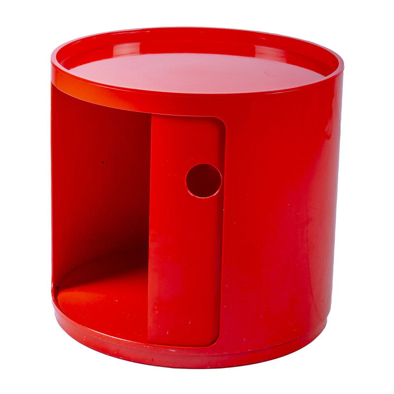 Boîte de rangement vintage rouge par Anna Castelli pour Kartell