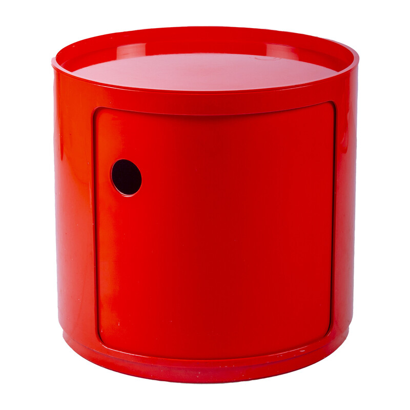 Boîte de rangement vintage rouge par Anna Castelli pour Kartell