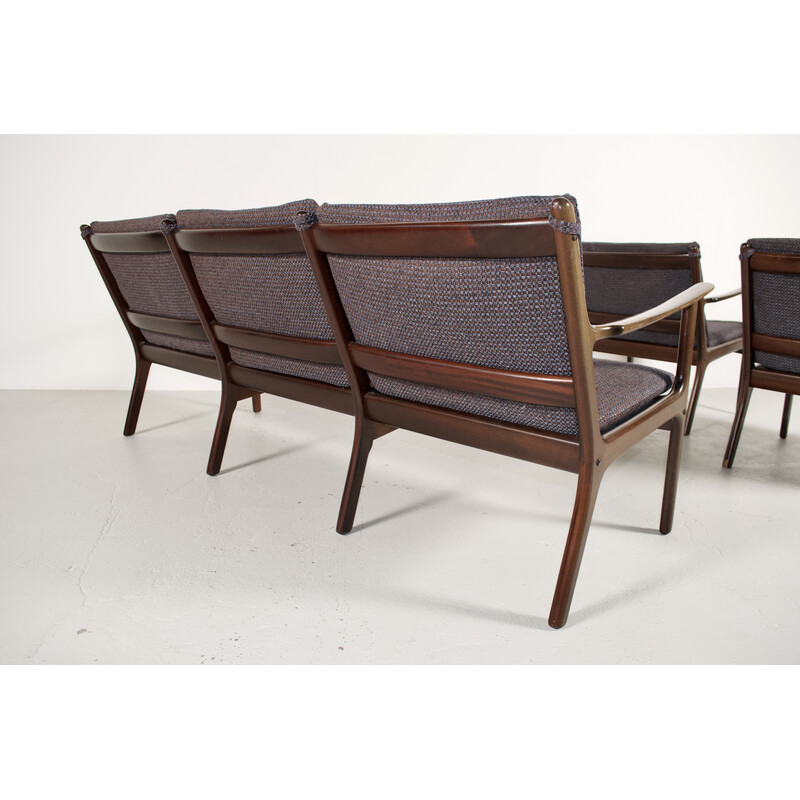 Vintage living room set Pj 112 by Ole Wanscher for Poul Jeppessen, 1960