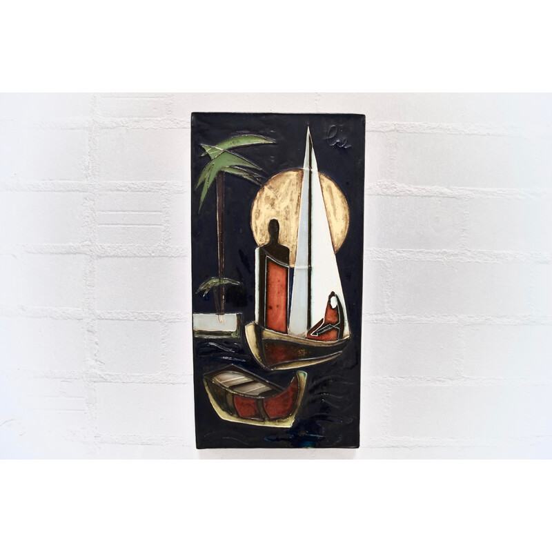 Helmut Schöffenacker ceramic wall plaque - 1960s