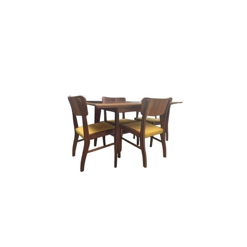 Vintage walnut veneer dining set by Neil Morris for Morris of Glasgow, 1950