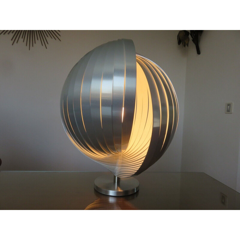 Lampe vintage en aluminium de Henri Mathieu, France 1960