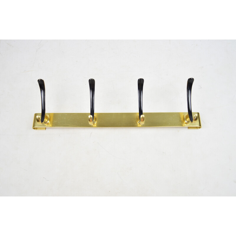 Vintage gilded wall coat rack, 1960