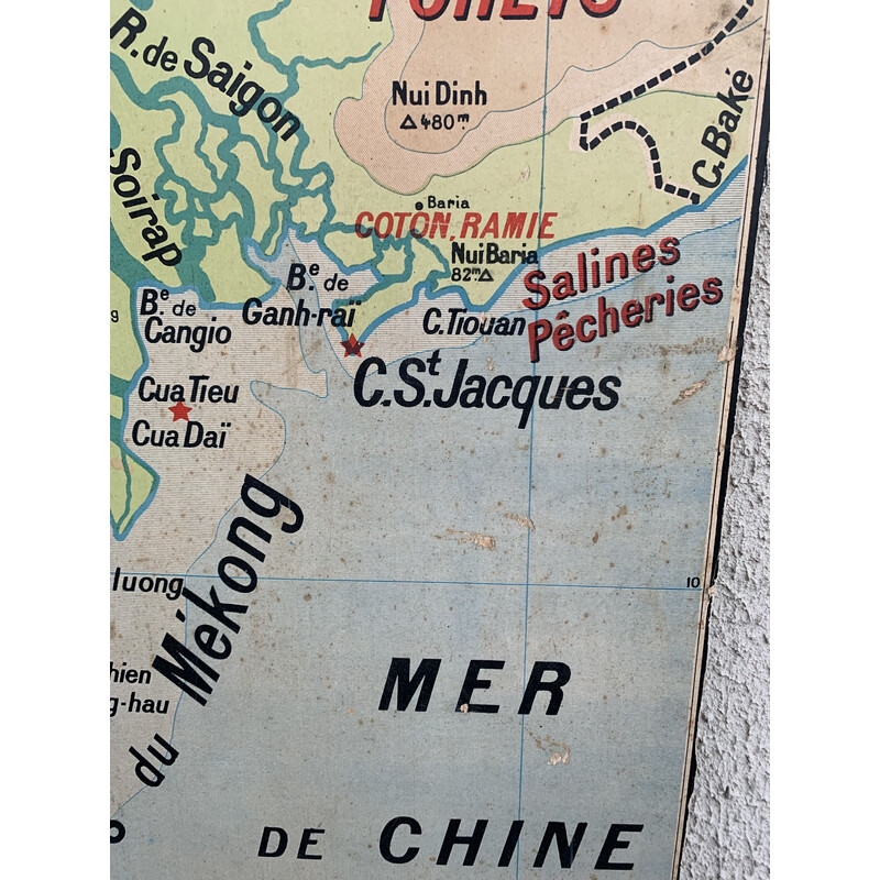 Affiche scolaire vintage Vidal lablache n°40 Cochinchine