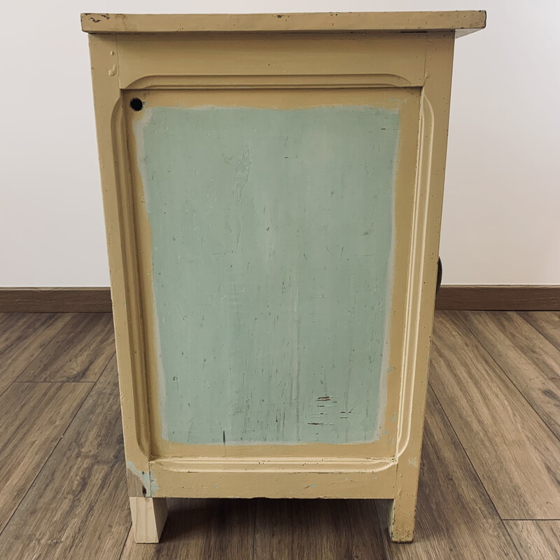 Vintage cream wood storage cabinet