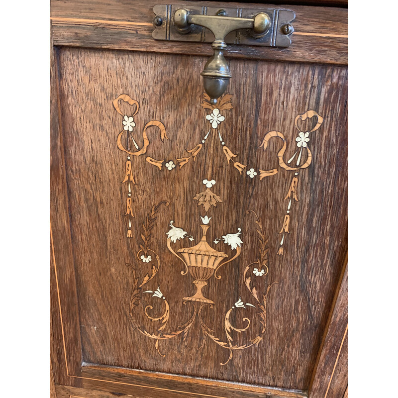 Vintage wooden side cabinet on 4 wheels