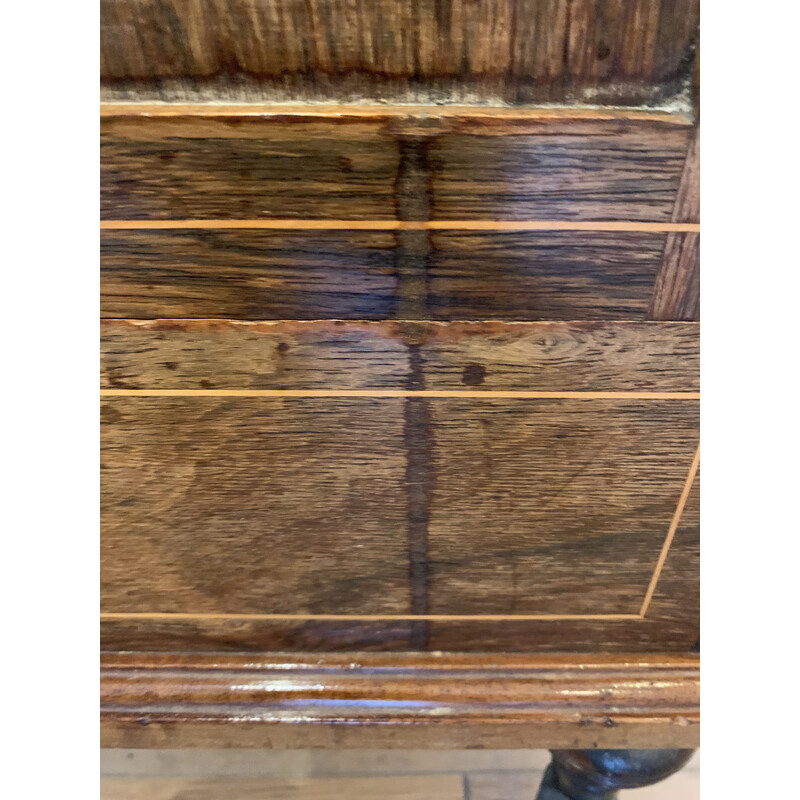 Vintage wooden side cabinet on 4 wheels