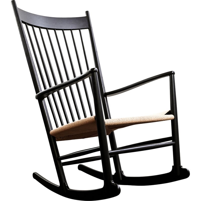 Cadeira de baloiço vintage em carvalho de Hans Wegner para Frederica, 2020